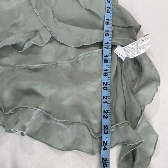 Zara Blouse Womens Small Green Avant Garde Ruffle Fairycore Preppy‎ Y2K 90s - Picture 9 of 13